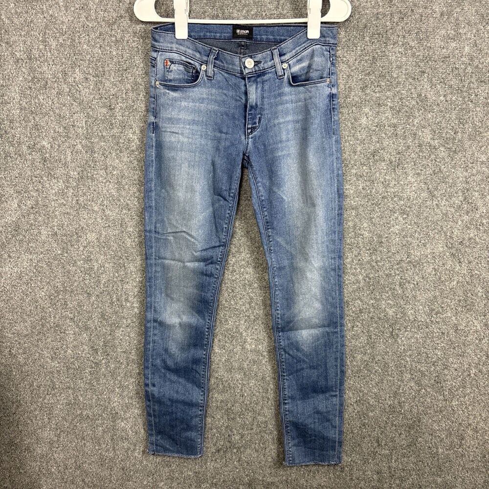 Hudson Jeans Womens Size 27 Blue Krista Ankle Super Skinny Raw hem